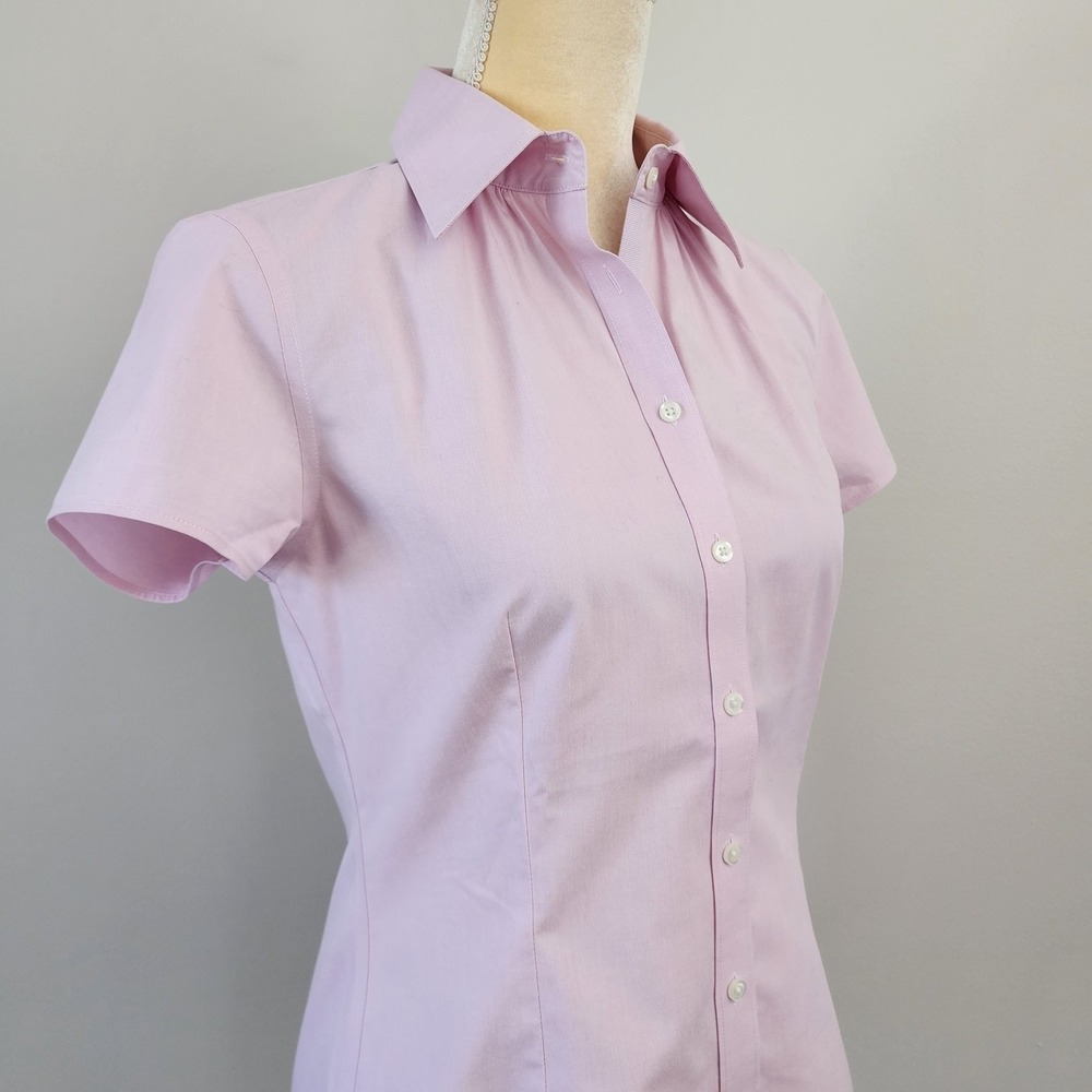 BROOKS BROTHERS 346 Size 4/Small Pink Short Sleeve Tailored Fit Non-Iron Shirt - Picture 8 of 8